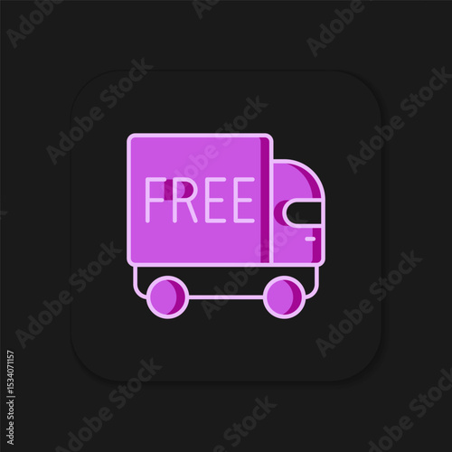 Filled outline Free delivery service icon isolated on black background. Free shipping. 24 hour and fast delivery. Flat filled outline style with shadow. Vector