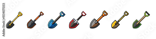 Shovel Icon for Gardening or Construction Tools, Shovel icon vector illustration symbolizing a hand tool used in gardening, construction, farming, or snow removal