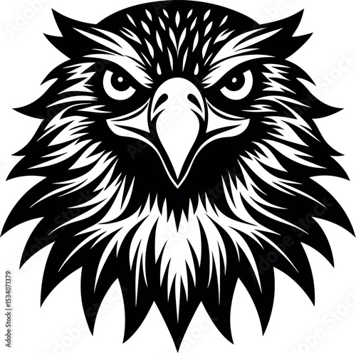 eagle head vector silhouettes with white background 