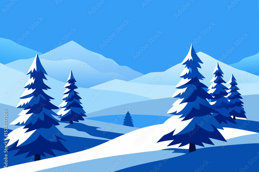Fototapeta premium winter forest landscape