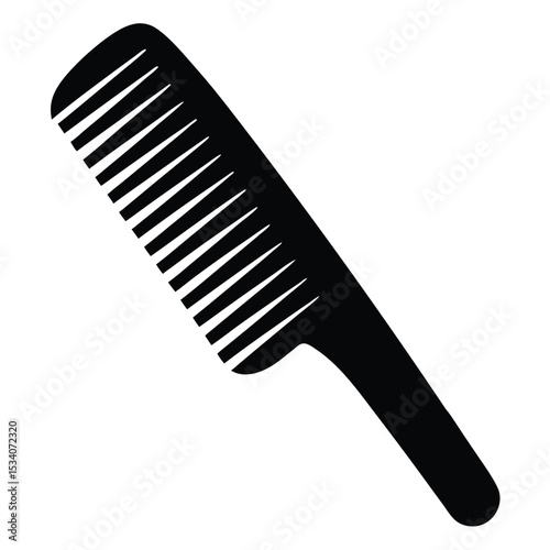 A simple black comb vector graphic isolated on a white background for design and branding
