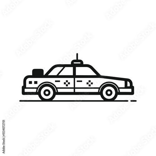 police car vector illustration with transparent background