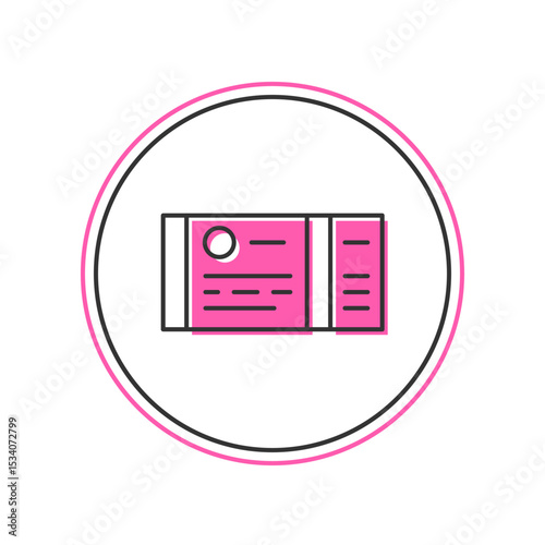 Filled outline Train ticket icon isolated on white background. Travel by railway. Vector