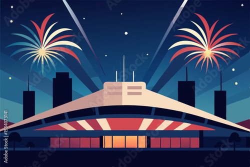 fireworks over the river