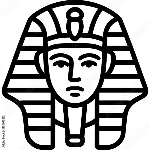 Minimal vector icon of pharaoh headpiece