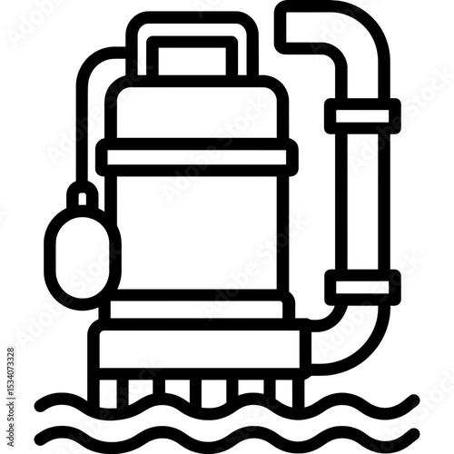 Minimal vector sump pump illustration