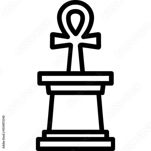 Minimalist Ankh Pedestal Icon