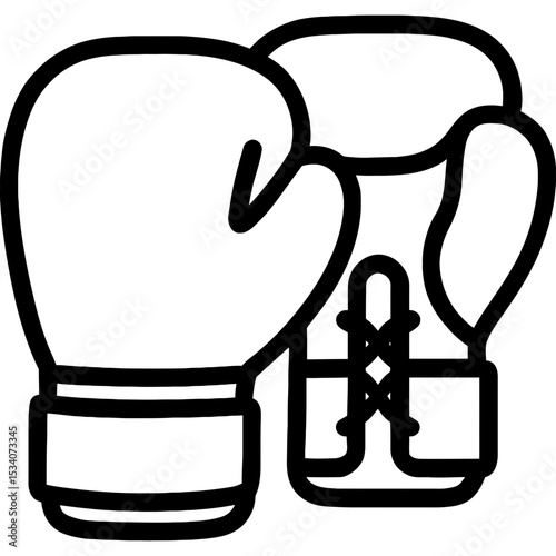 Minimalist vector of boxing gloves with bold outlines