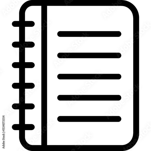 Minimalist notebook icon with spiral binding