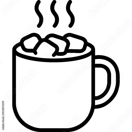 Minimalist hot chocolate mug icon
