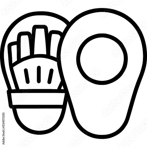 Outline icon of martial arts training mitts