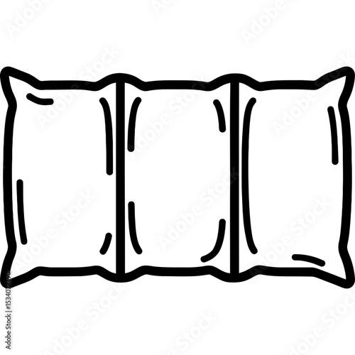 Outline illustration of sealed air-filled packing cushions