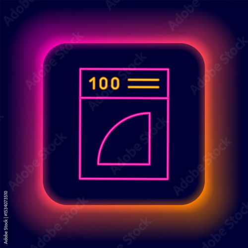 Glowing neon line Coffee paper filter icon isolated on black background. Colorful outline concept. Vector