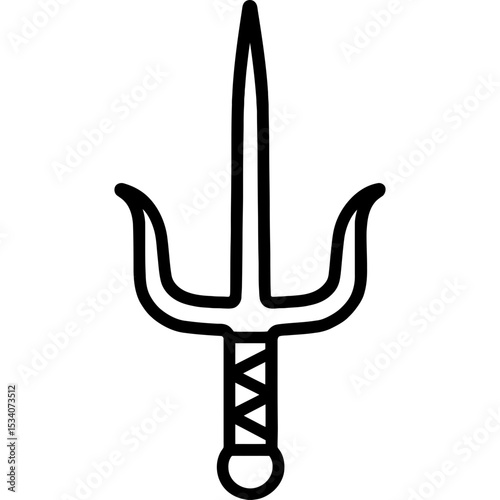 Sai weapons icon with bold black outlines