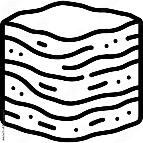 Sedimentary rock layer icon design