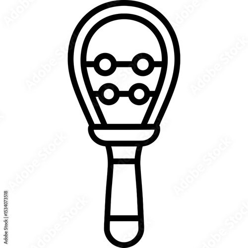 Minimalist sistrum icon with bold lines