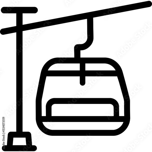 Minimalist ski lift vector outline