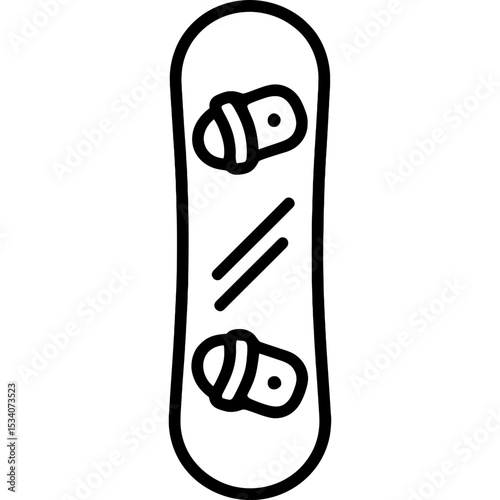 Snowboard icon with bold outlines