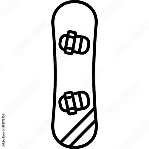 Minimal vector icon of a snowboard