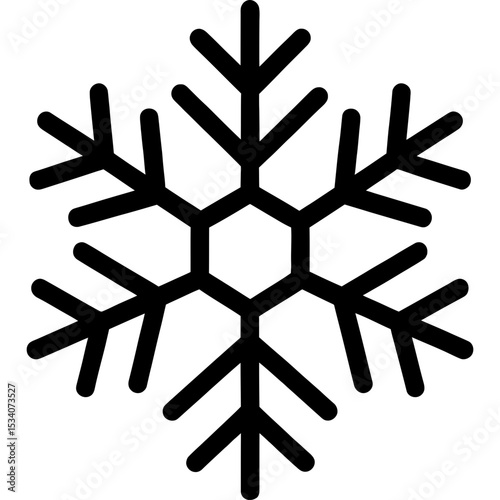 Minimalist snowflake icon outline design