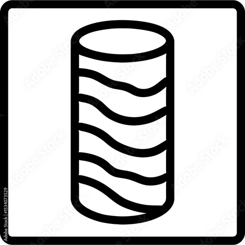 Rock core sample vector icon in minimal style