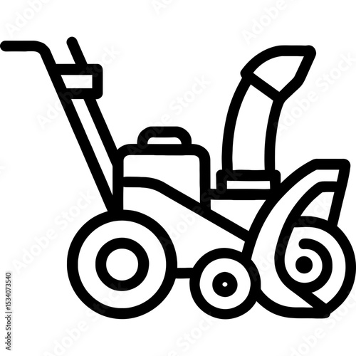 Minimalist snow blower outline vector icon