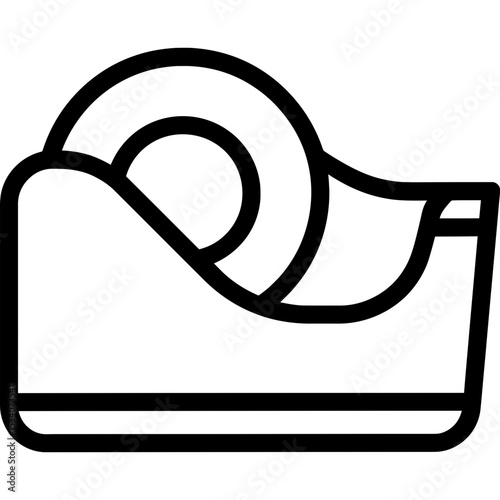 Black and white outline tape dispenser icon