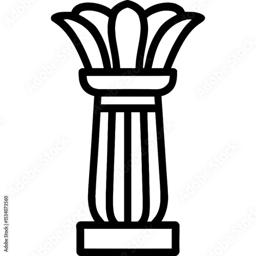 Minimalist temple column vector icon