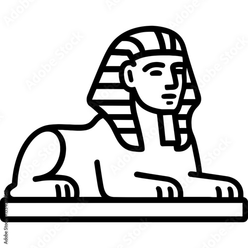 Minimalist sphinx icon with bold lines