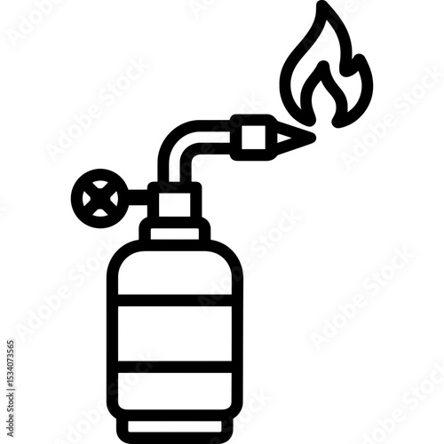 Minimalist soldering torch vector icon
