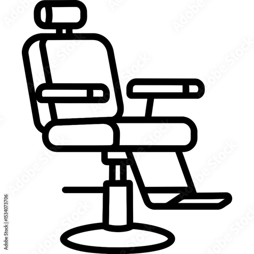 Minimalist icon of a barber chair