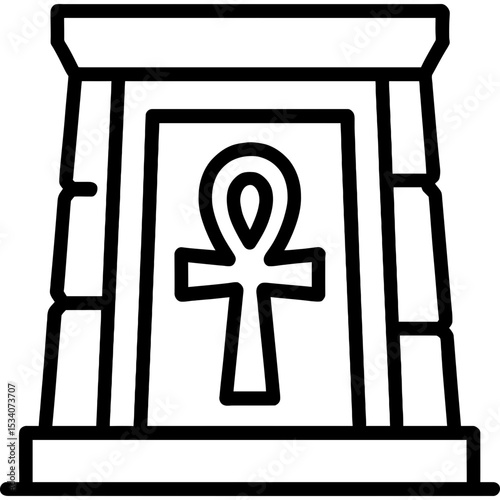 Ankh Door Carving Vector Icon