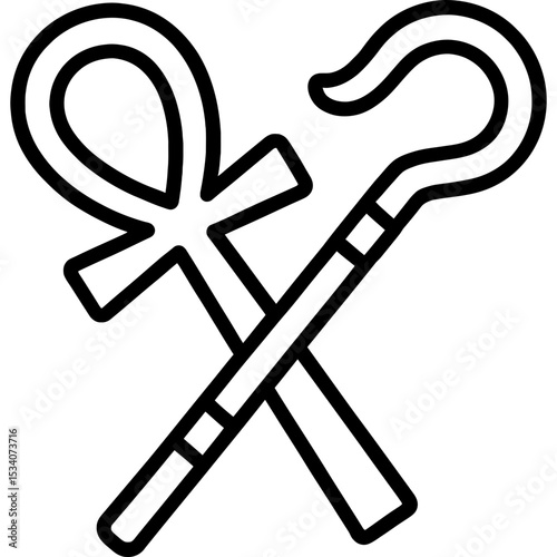 Ankh and Was Scepter Icon Design