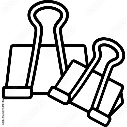 Minimalist binder clips icon design