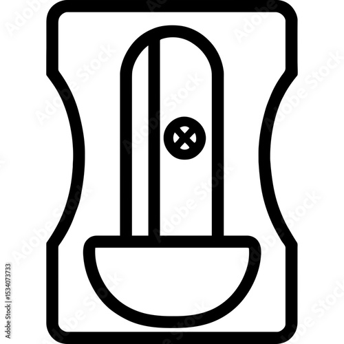 Bold line art pencil sharpener icon