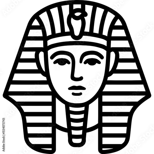 Bold black line Nemes crown icon