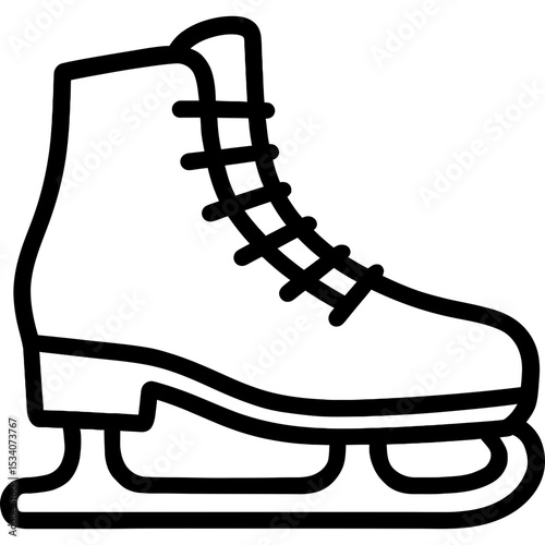 Bold line art of winter ice skates