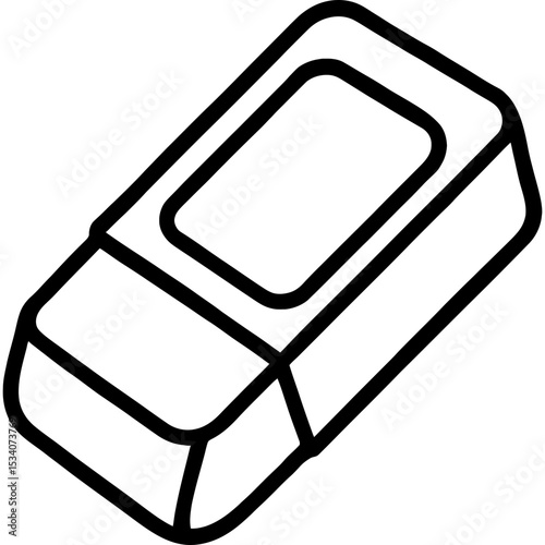 Bold outline eraser vector graphic