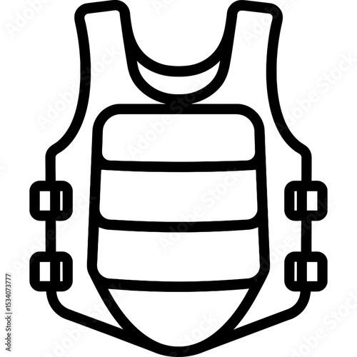 Clean design of martial arts protective vest icon