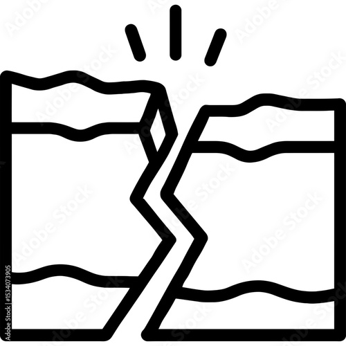 Minimalist fault line icon design