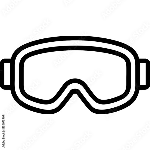Minimalist ski goggles icon design