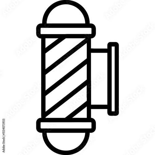 Minimalist barber pole icon with spiral stripes
