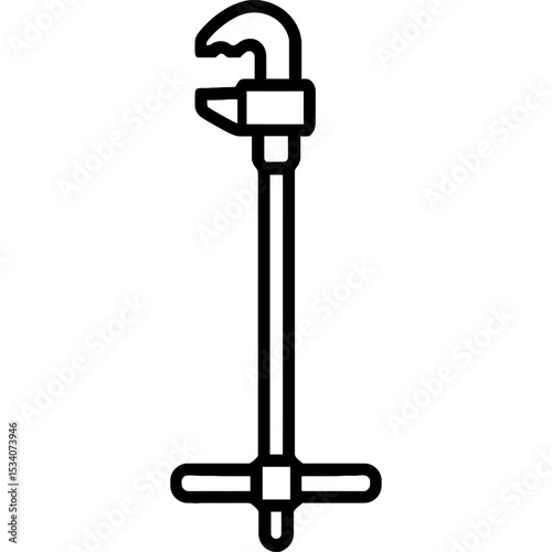 Minimalist basin wrench icon design