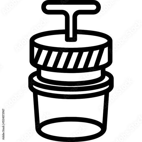 Bold line icon of a medicine crusher