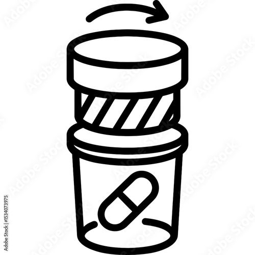 Minimalist pill crusher icon design