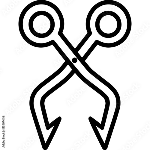 Minimalist ice tongs icon design