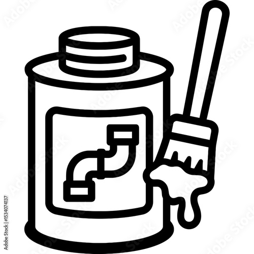 Pipe joint compound icon with brush applicator