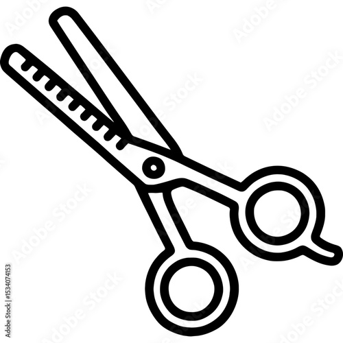Minimalist icon of hair thinning shears