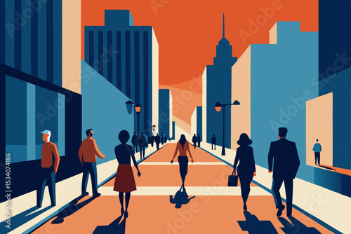 people walking in the city