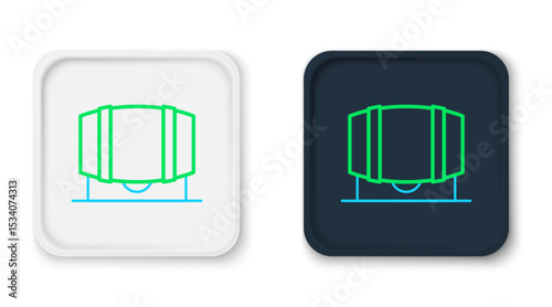 Line Wooden barrel for wine icon isolated on white background. Colorful outline concept. Vector